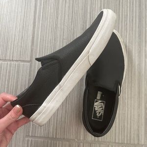 Leather Vans slip ons